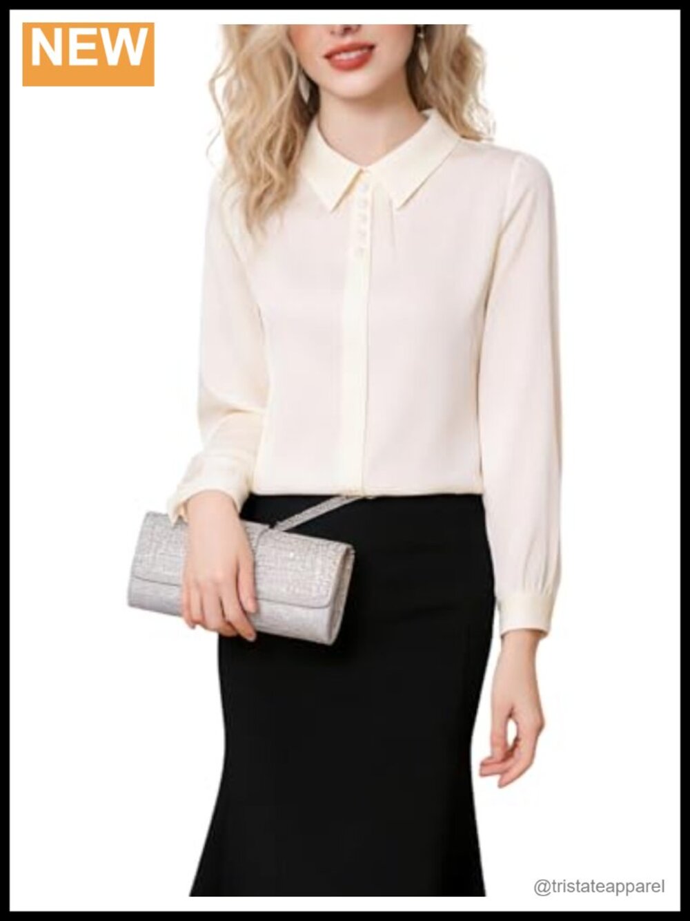 Mulberry Silk Blouse Solid Button Down Long Sleeve Shirt Women Business Work Top
